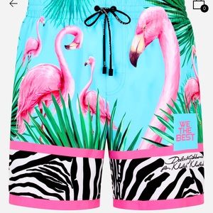 Mid-length swim trunks flamingo print DJ Khaled